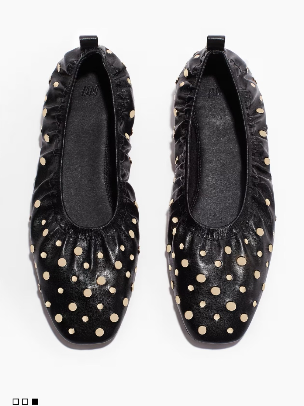 H&M Black Ballet Flats with Cream Polka Dots